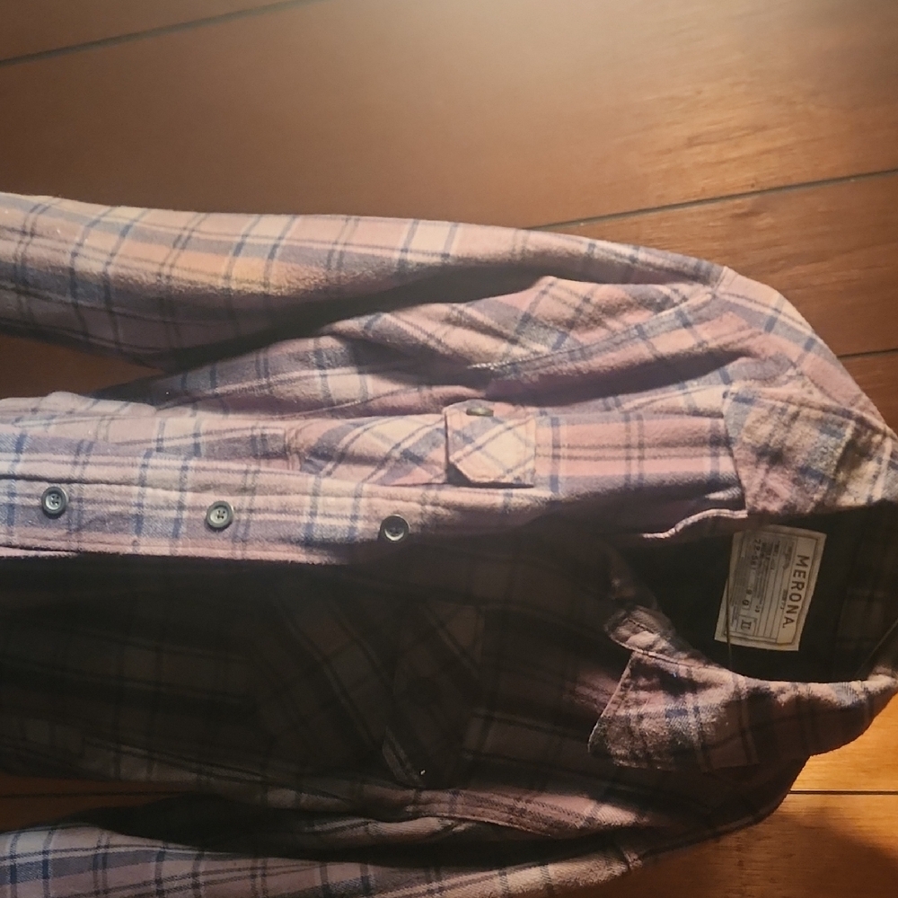 Merona Men's Brown Plaid Button Down Quilted Jacket XL